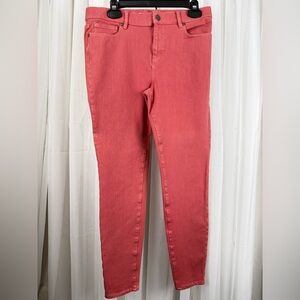 LOFT Modern Legging Jeans Size 30 / 10 Coral Skinny Stretch Denim 27” Inseam